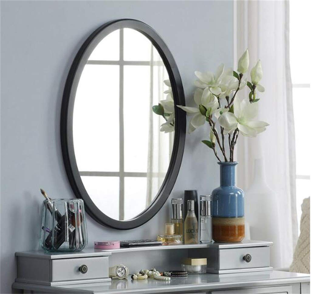Badkamer make-up spiegels muur opknoping spiegel ronde houten frame 50 cm voor badkamer/woonkamer glazen make-up spiegel wandmontage met complete kit Badkamer make-up spiegels muur opknoping spiegel ronde houten frame 50 cm voor badkamer/woonkamer glazen make-up spiegel wandmontage met complete kit