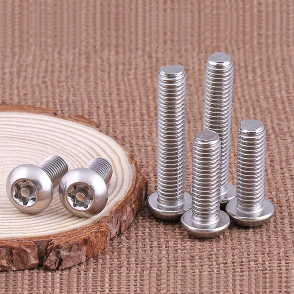 FarDeer Tornillo de Seguridad Antirrobo de Acero Inoxidable Torx M6/M8 a Prueba de Manipulación - Plata (M6*12mm * 10pcs)