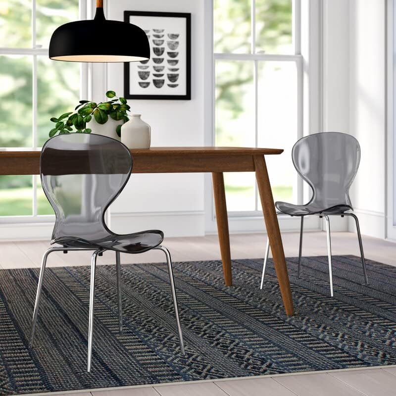 Miniatura 2 de LeisureMod Carson Mid-Century - Juego de 2 sillas auxiliares de comedor (negro)