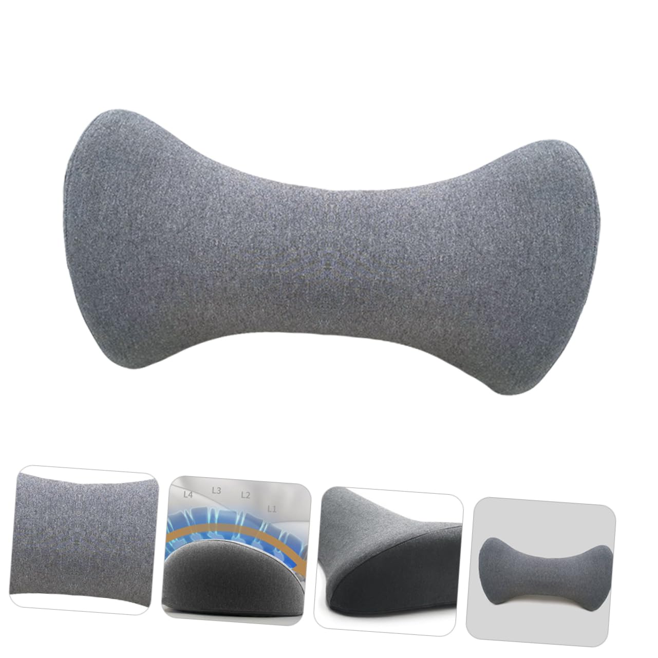 Ciieeo Lendenkissen mit Baumwolle, Ergonomisch Geformt, zur Druckentlastung | Zweiflügeliges Design, Konturiert an Rückenform, für Bett und Schlafposition