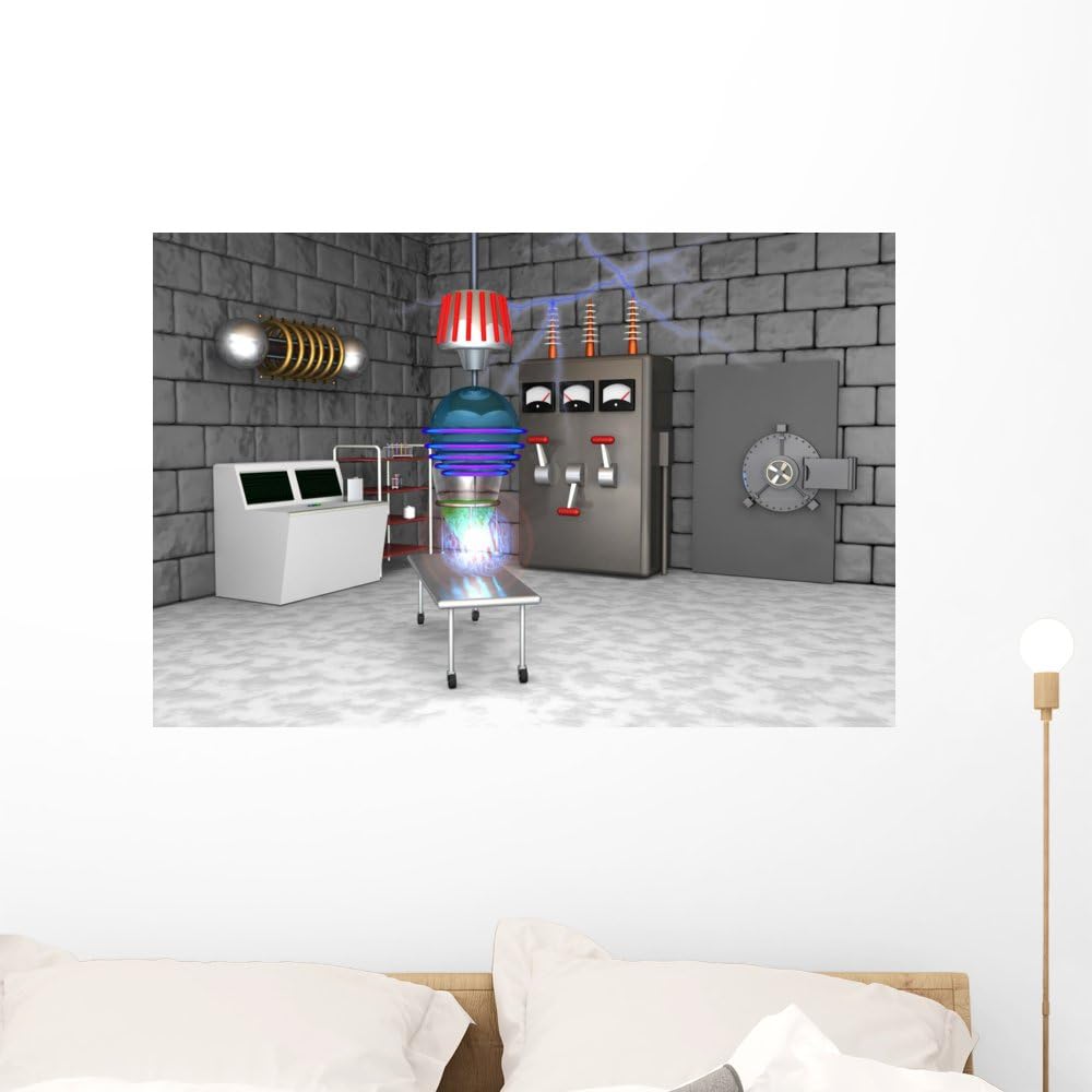Wallmonkeys Mad Science Lab Wall Decal Peel and Stick Graphic WM149039 (36 in W x 24 in H)