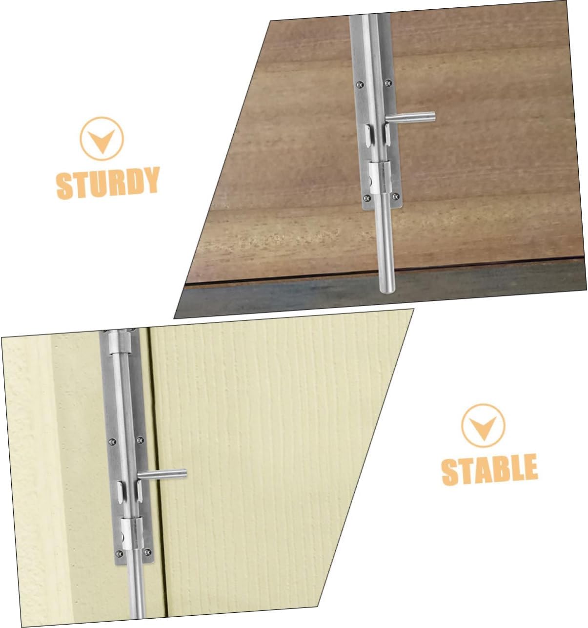 DOITOOL 2pcs Heavy Duty Stainless Steel Gate Latch Thick Slide Bolt Lock for Barn Doors Waterproof Drop Rod Security for Wooden Gates Easy to Install