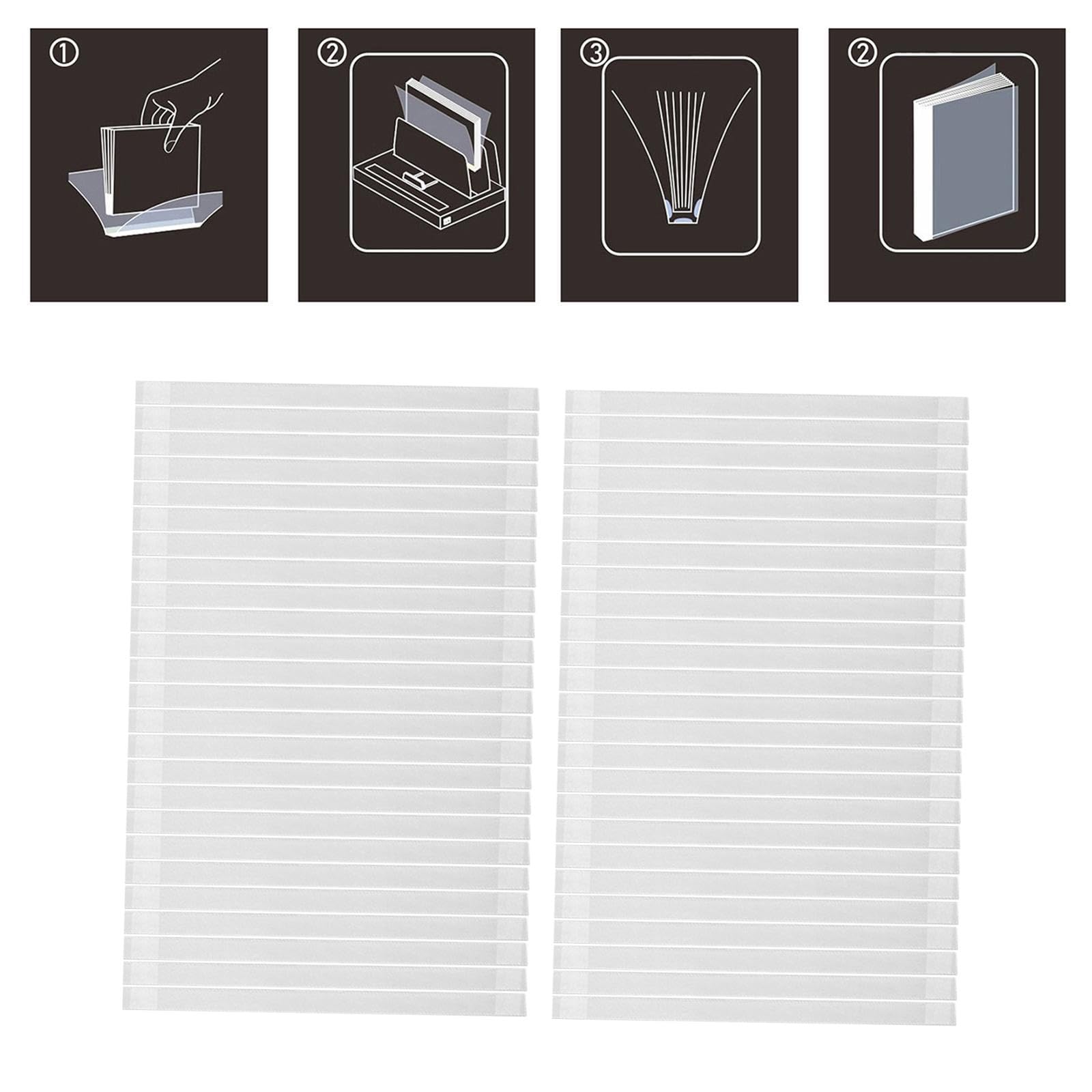 Set di 5 strisce di colla termica da 10 mm di larghezza, per rilegatura, album e libri di testo, 50 pezzi, 28,5 x 1 cm