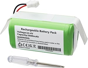 2600 mAh Rechargeable Robot Vacuum Cleaner Battery for Lefant M210 M210 Pro M210P M210B M213 M213S Robot Vacuum Cleaner with Tools 14.4 V