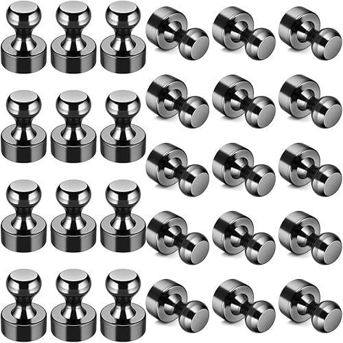 Vista 40 de Grtard Paquete de 24 pines magnéticos, imanes de nevera para pizarra blanca, imanes para refrigerador, imanes pequeños y fuertes para oficina