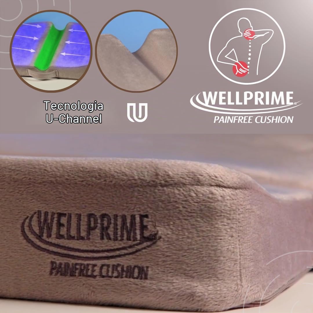 Wellprime Painfree Cushion, Cuscino ortopedico con diversi gradi di durezza, riduce la pressione sul coccige, problemi alla prostata, favorisce la circolazione sanguigna e alleggerisce il coccige (2)