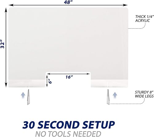 Miniatura 9 de SignHero Protector de estornudos  Escudo de plexiglás acrílico grande y resistente de  de pulgada, hecho en Estados Unidos, envío rápido,