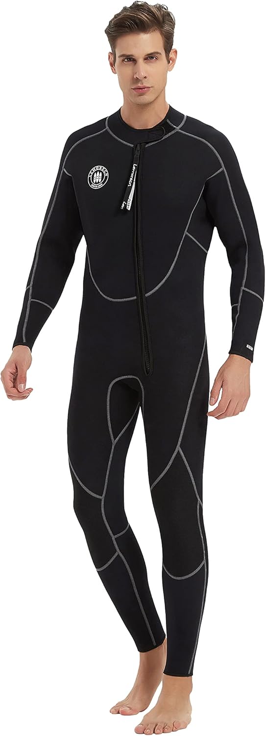 Lemorecn (16 Sizes) Mens Wetsuits Jumpsuit Neoprene 3/2mm and 5/4mm Full Body Diving Suit for Men : Sports & Outdoors