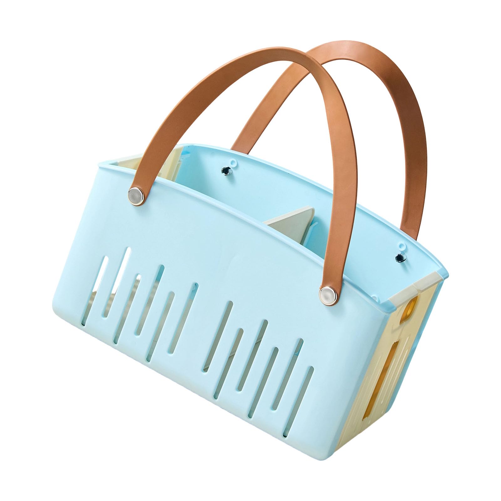 Jazuaiao Modern Stylish Bathroom Storage Basket with Handle Sturdy PP ABS Construction for Shower Kitchen Use Waterproof Bathroom Organizers