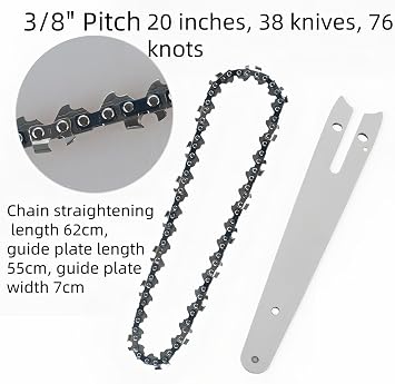 20-Inch Chainsaw Chain 3/8 Pitch .050 Gauge 76DL - Professional Hardened Carbide Steel, Low Vibration & Anti-Rust - Ultra-Sharp, Long-Lasting, Smooth Cutting for Wood, Firewood, Logging