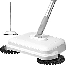 Floor Sweeper, 2-in-1 360 Rotating Hand Push Sweeper, High Efficient Carpet Sweeper with Long Handle, Hanging Manual Vacuum Sweeper for Home Office, Push Sweeper, Floor Sweeper