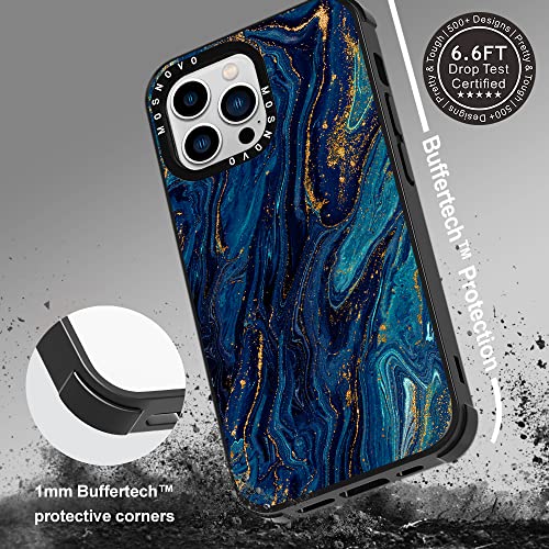 Mosnovo Compatible With Magsafe Designed For Iphone 13 Pro Case, Luxury Sapphire Marble Real Glitter [ Buffertech™] Shockproof Protective Tpu Bumper Phone Case Cover For Iphone 13 Pro 6.1" #TOP4