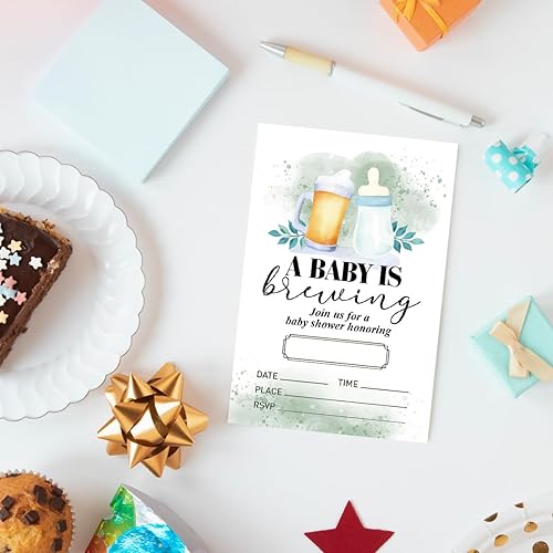 Miniatura 3 de Invitaciones de baby shower para cerveza y botella neutra de género con sobres, invitaciones para baby showers, fiesta, niña, niño, tarjetas de