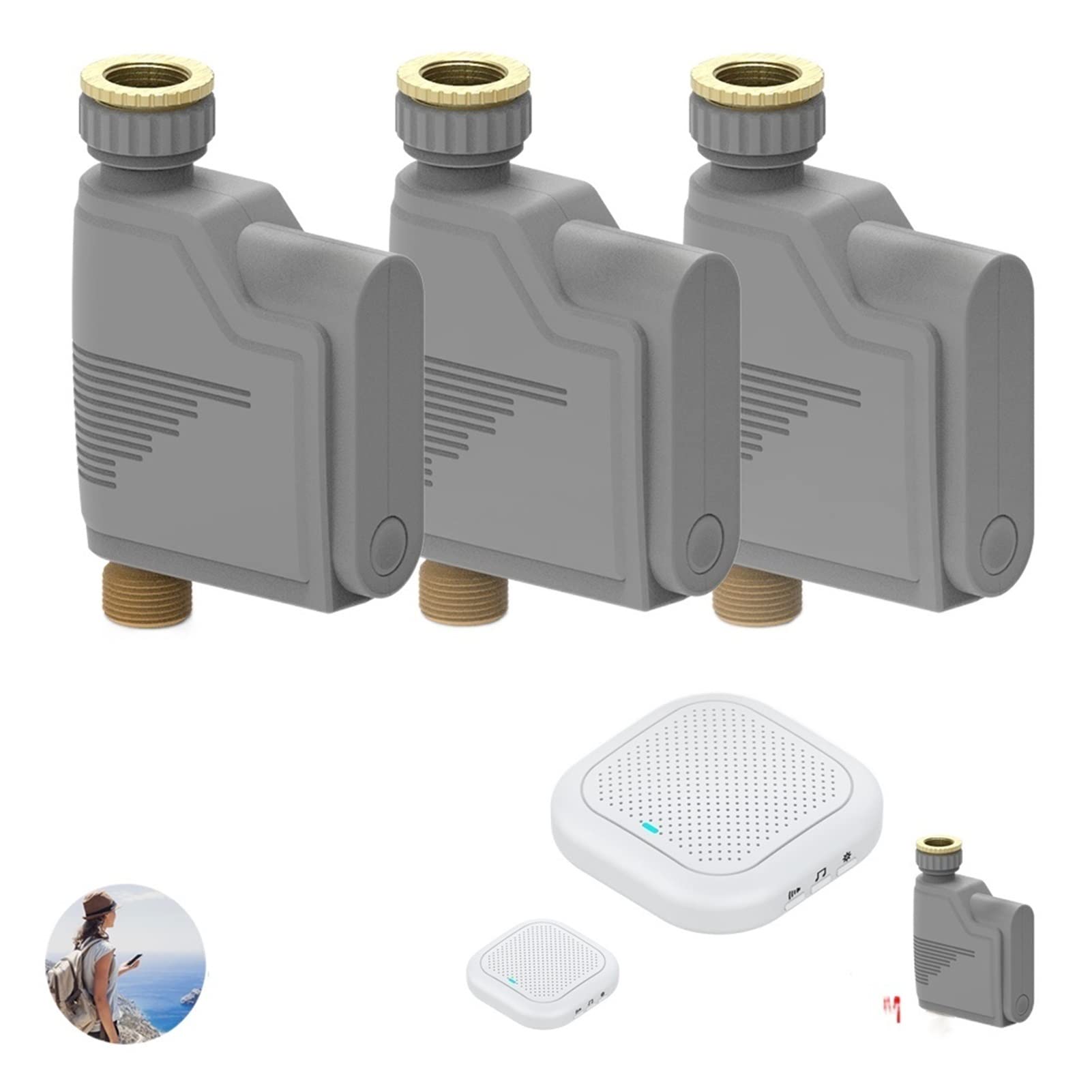 Temporizador de riego por aspersión inteligente Temporizador de riego WIFI Estadísticas de flujo Riego por goteo automático Válvula del controlador de agua del jardín Seguimiento del tráfico y ahorr