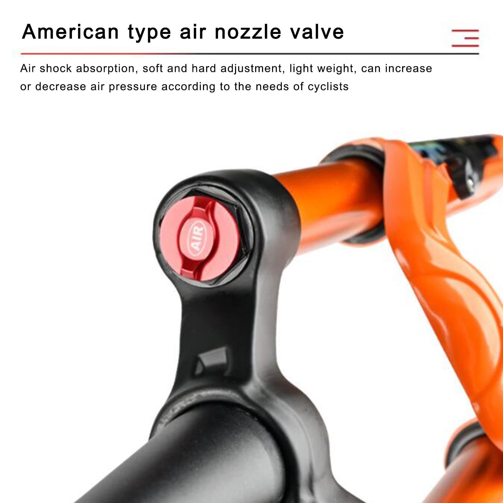 Forcella Anteriore Ammortizzata in Lega di magnesio, Escursione 100 mm, per Mountain Bike XC/AM/FR, Tubo sterzo Dritto da 1-1/8", con Accessori.