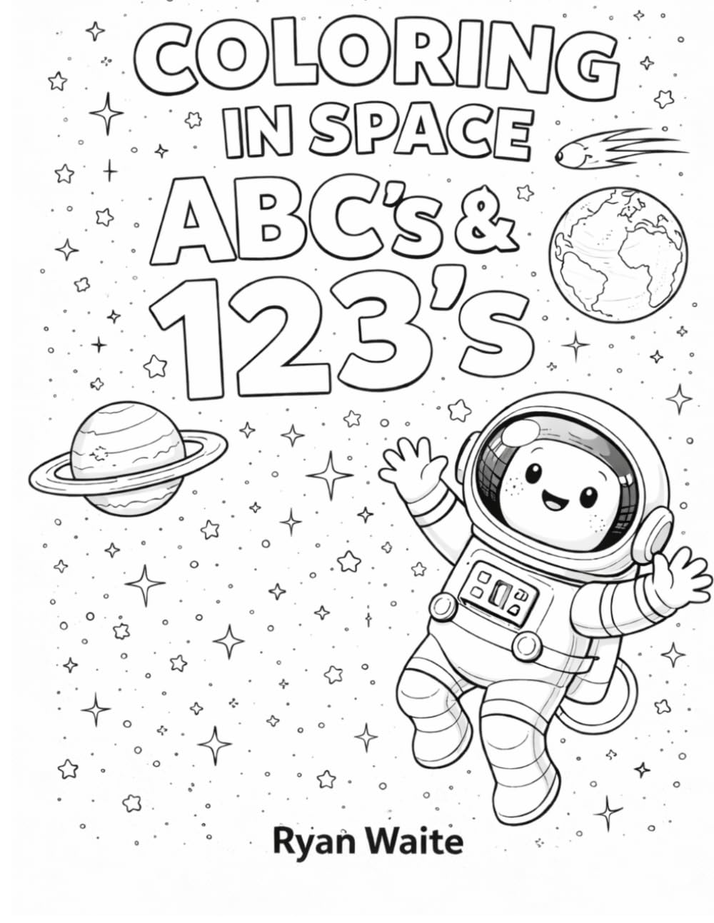 coloring in space abc's and 123's