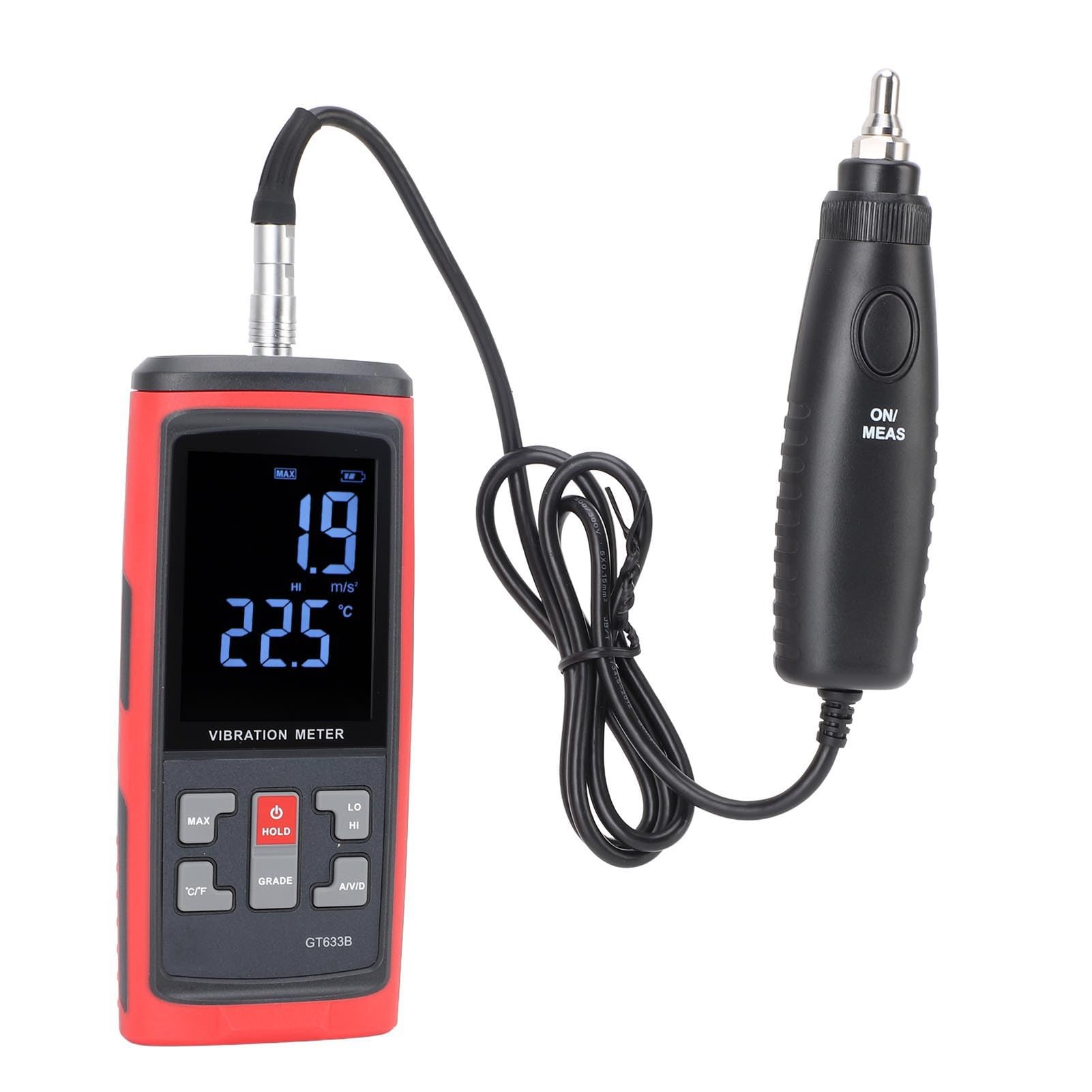 CHICIRIS Analizador de Medidor de Vibraciones Digital con Pantalla LCD para Ingenieros y Técnicos en Pruebas de Motores y HVAC