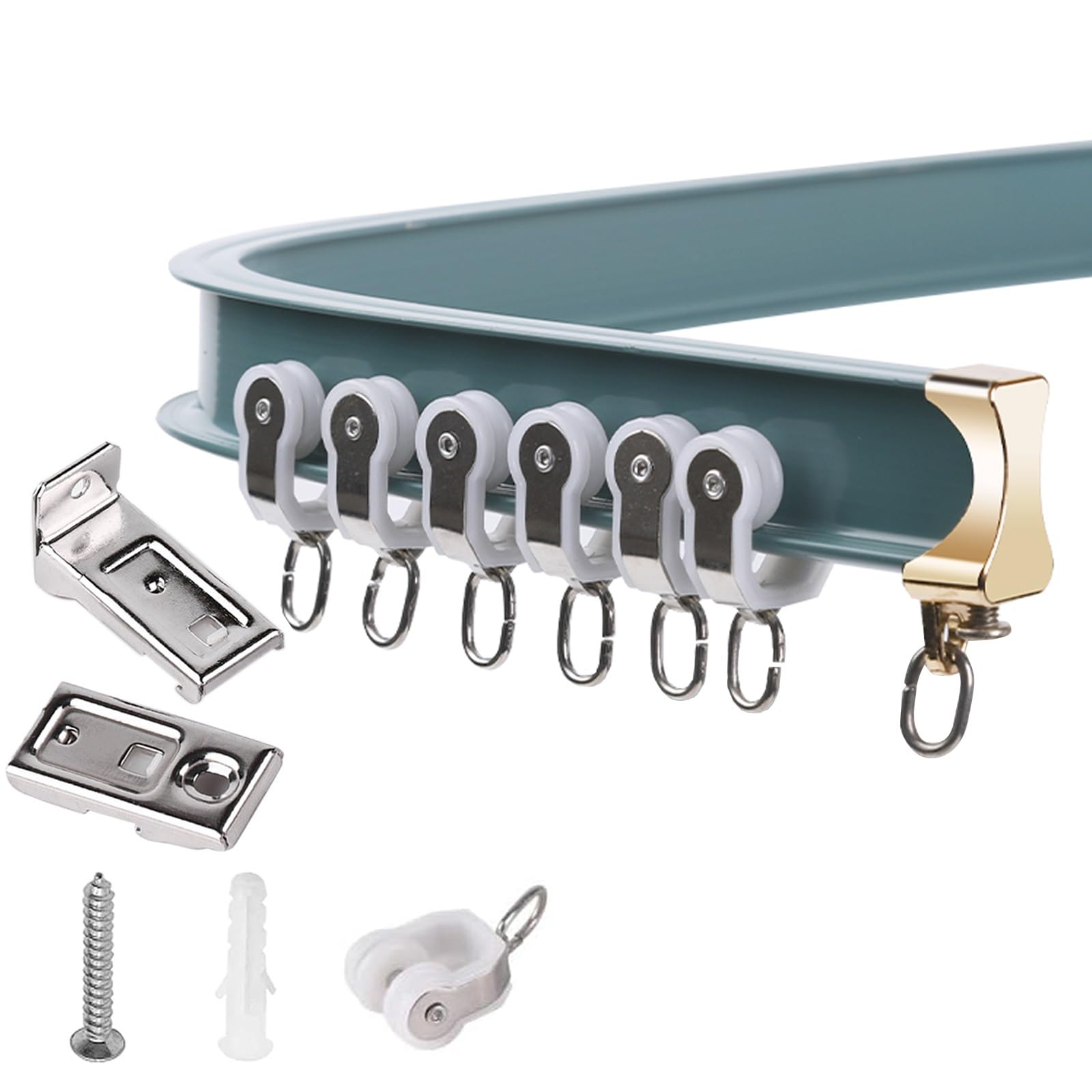 Rail de rideau pliable aluminium découpable tringle douche incurvée séparateur coulissant