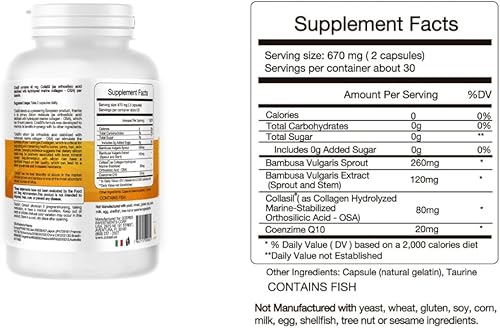 Miniatura 2 de Colasil Generador de colágeno  OSA patentado y colágeno hidrolizado para la piel, cabello, uñas, huesos y articulaciones  Sílice orgánica más