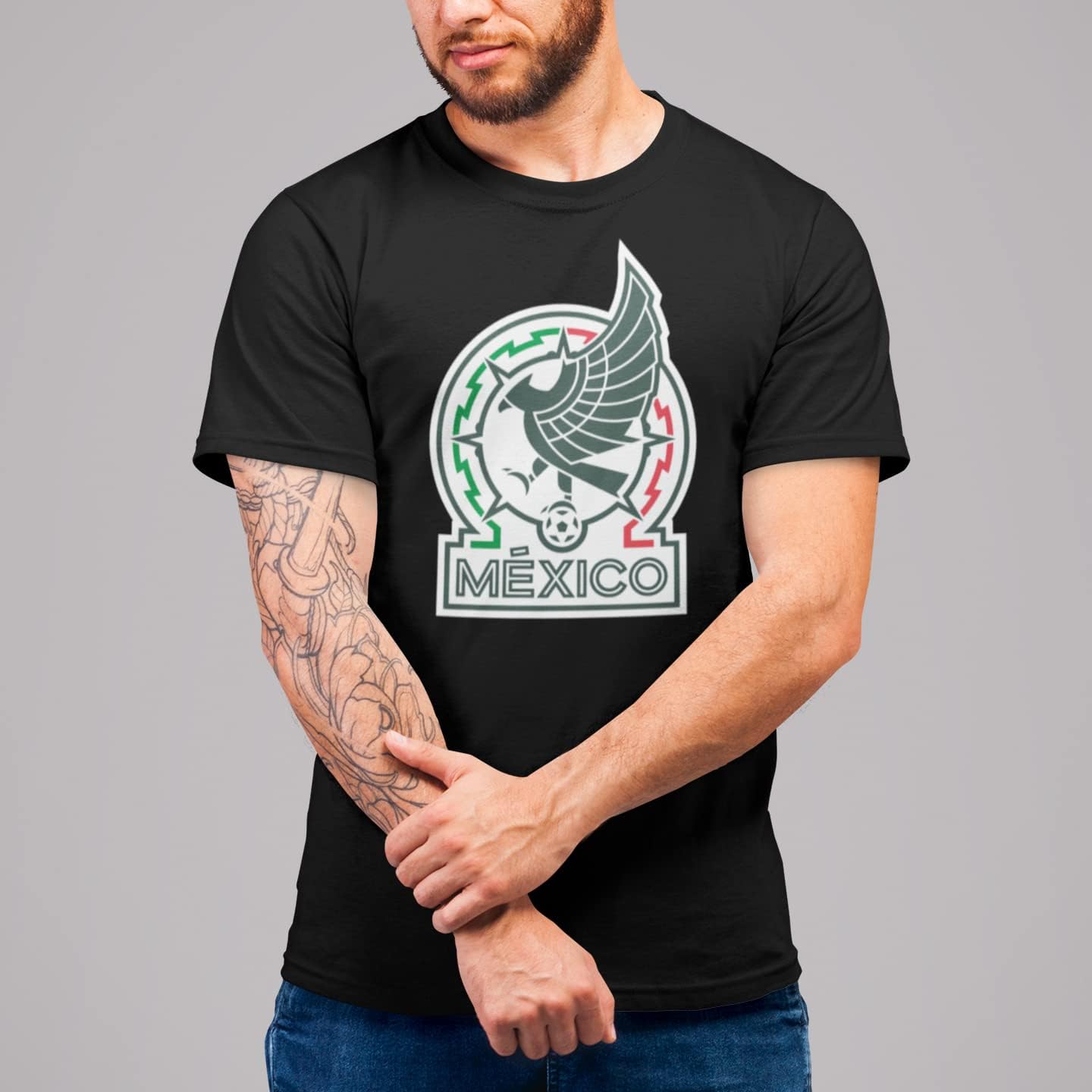 Icon Sports Men's Mexico National Soccer Team Logo Print Short Sleeve Cotton T-Shirt
