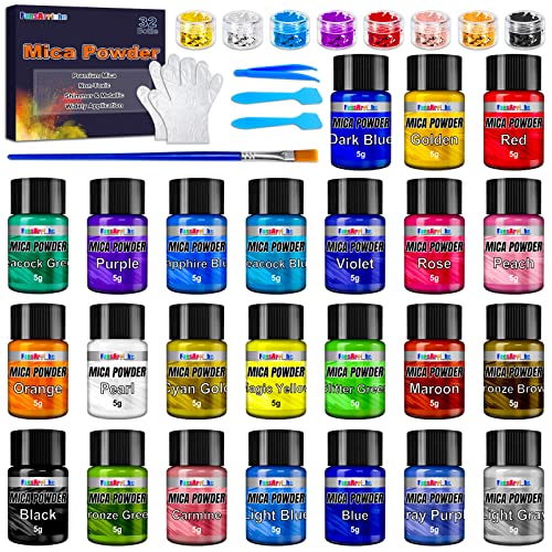 Polvere di mica per resina epossidica, 32 colori Polvere di...