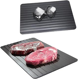 Amosfun Placa de Descongelación de Aluminio Utensilio de Cocina de Descongelación Rápida Bandeja de Descongelación Rápida 23 X 16 5 X 0 3 Cm Color