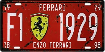 Metal Tin Sign 6x12in car Plate enzo Ferrari Bar Pub Cafe Home Decor Retro Poster Vintage Sign 12x6 Inch