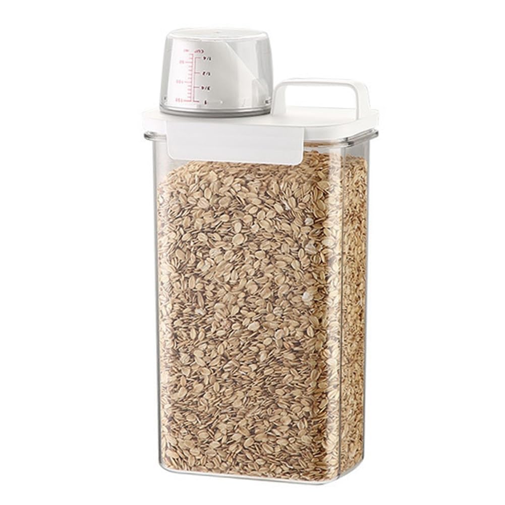CTRLZS Sealed Household Grain Storage Box, Transparent Rice Bucket Kitchen Storage Jar, Pasta Container,2300ml
