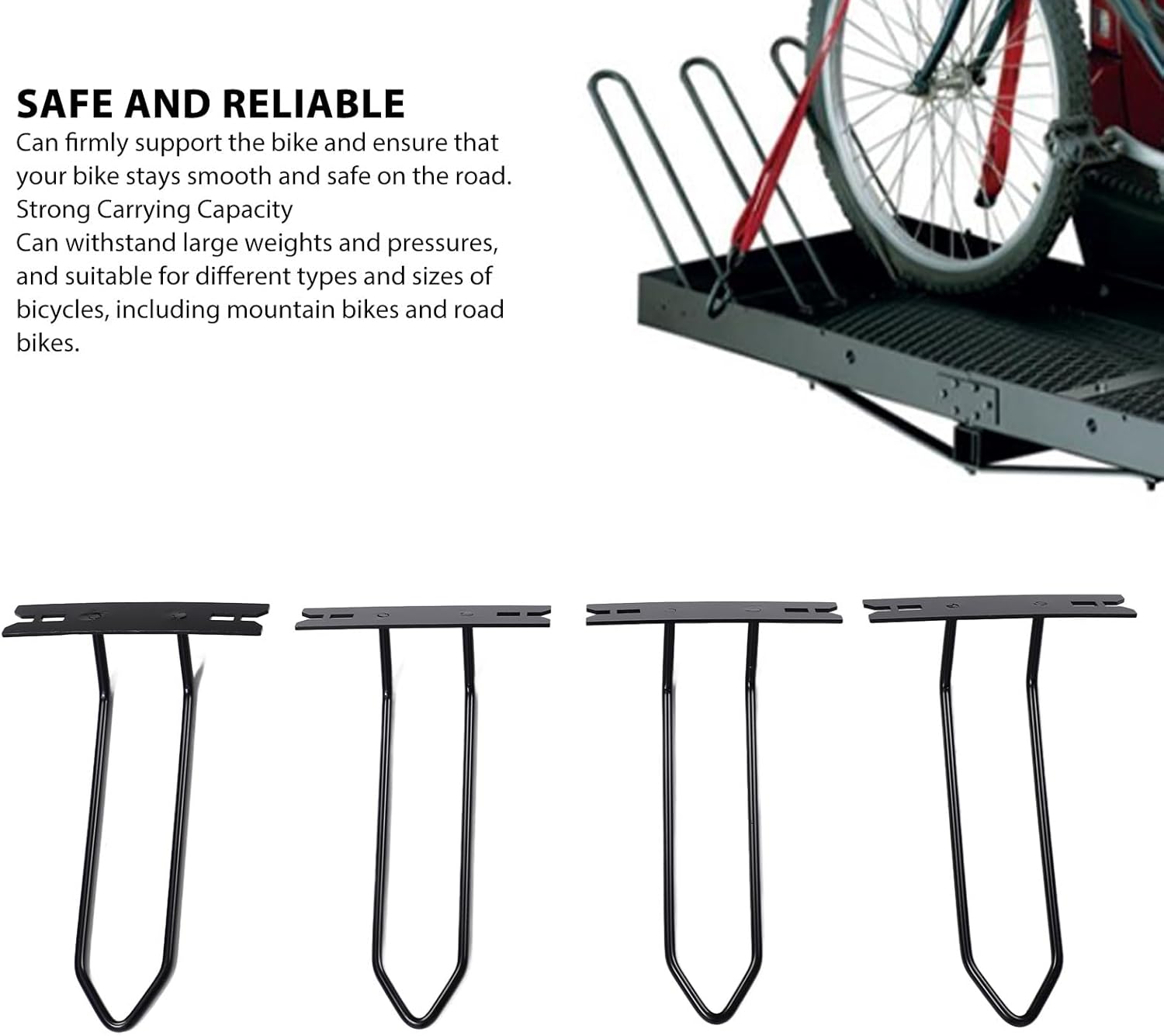 Cargo Bike Rack Adapter Multifunctional Safe Metal Cargo Bike Carrier Rack Adapter Fir for Cargo Truck Rack (Accommodates up to 2.25inch Tire Width) Black