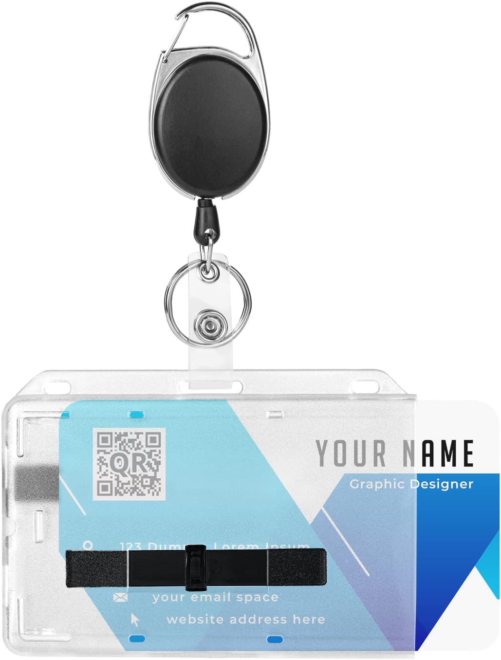 Vicloon Hard Plastic Badge Holders, Horizontal 2Card Badge Holder, Badge ID Card Holders