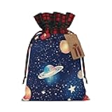 SSIMOO Starry Sky Universe Space Linen Drawstring Gift Bagâ€“elegant Fabric Gift Bag For Festivals And Special Occasions