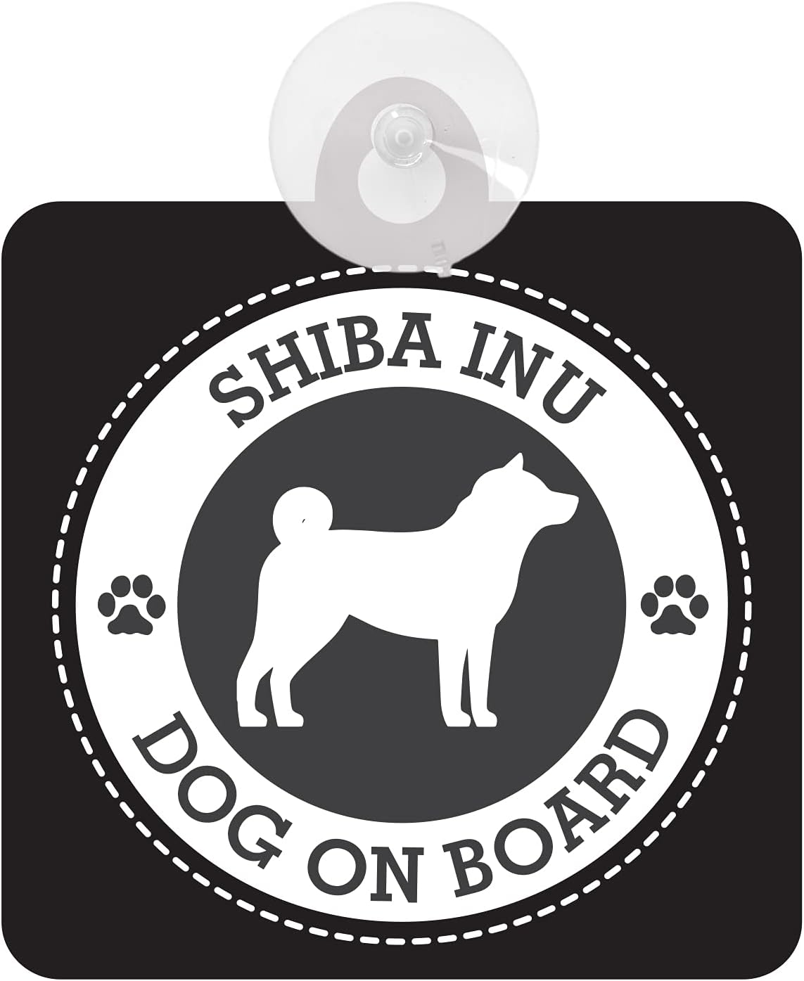 セーフティサイン Dog On Board Shiba Inu 柴犬 吸盤タイプ あおり運転 対策 ブラック 贈る結婚祝い
