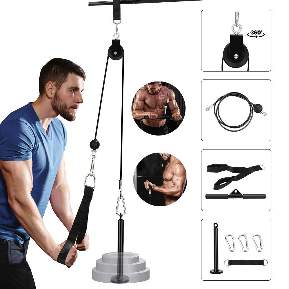 Buy Fitness LAT and Lift Pulley System, Home Gym Equipment Pulley Cable