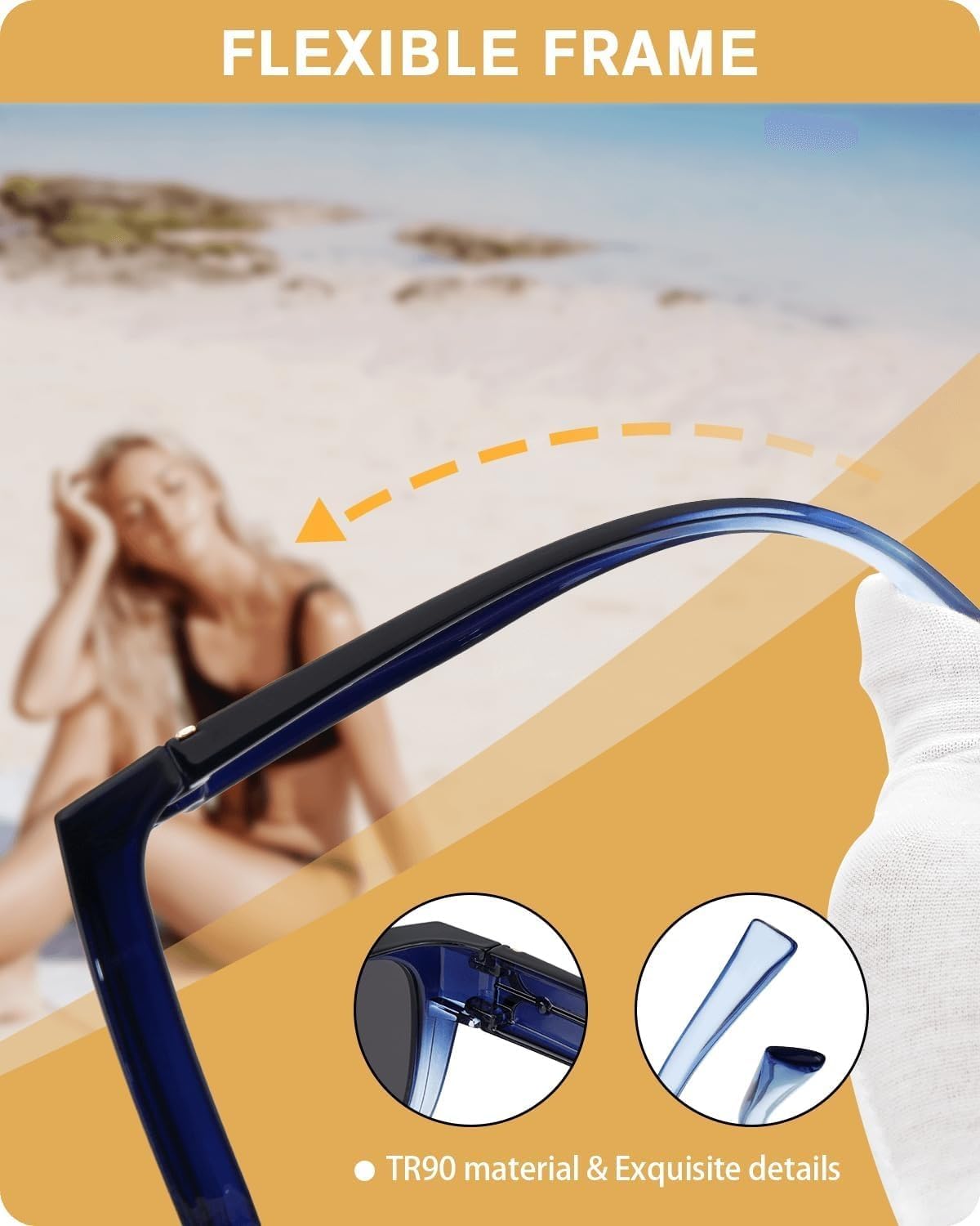 Meeloog Polarized Fit Over Glasses Sunglasses for Women UV Protection, Trendy Square Wrap Around Shades for Driving Riding - Image 4