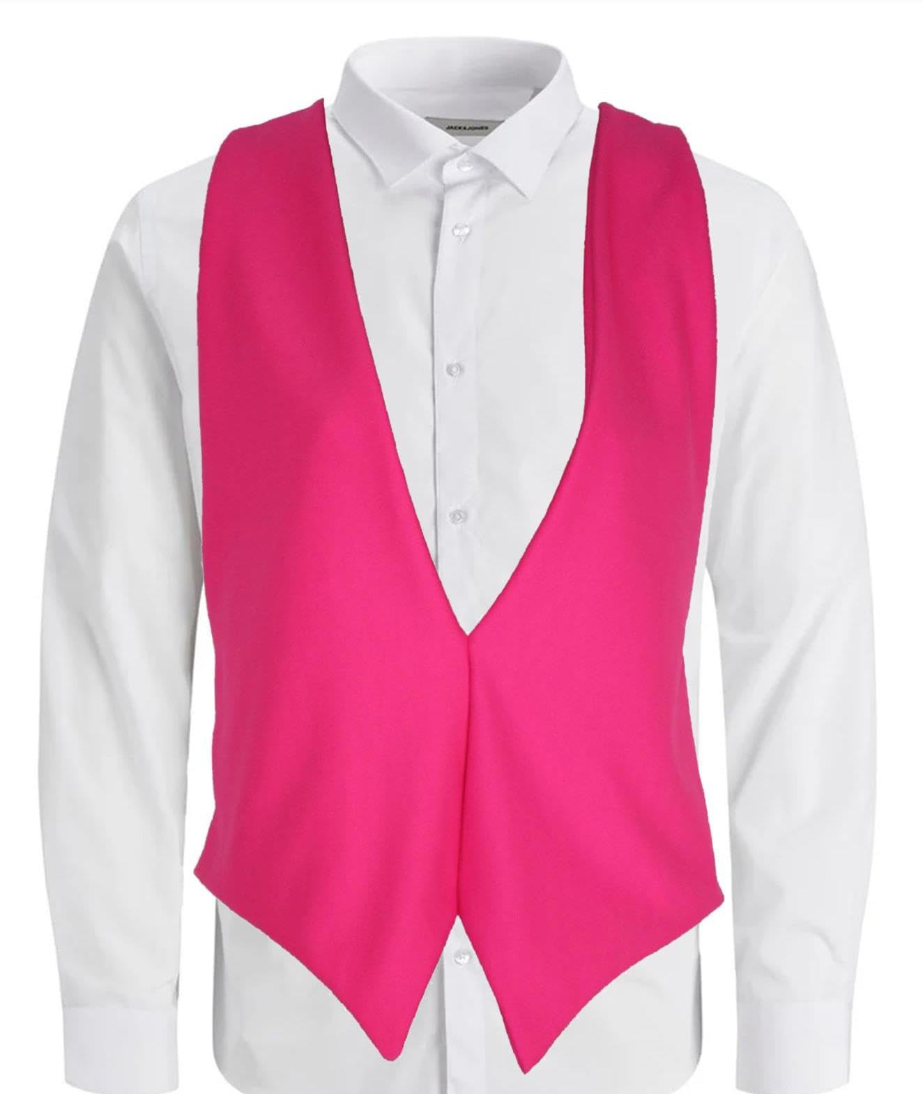 The Dragons Den Adults Neon Pink Backless Waistcoat Fancy Dress Costume Accessory [L-XL]