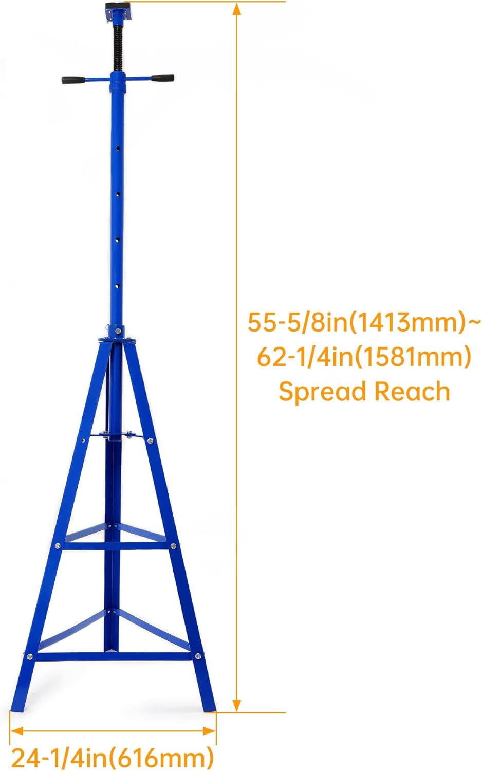 HECASA 2 Ton Under Hoist Jack Stand for Garages Repair Shops Adjustable Height High Lift Jack Stand 55-5/8" - 79-1/2" Hoist Jack Stand Blue Powder Coated Heavy Duty Steel, NN1769