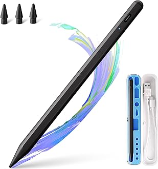 Stylus Pen for iPad Apple: Fast Charge for iPad Pencil Apple Pen with Palm Rejection Tilt Sensitivity - Pen for iPad 10/9/8/7/6, iPad Pro 12.9"/11"/13" M4, iPad Mini 6/5, iPad Air 5/4/3/M2 Black