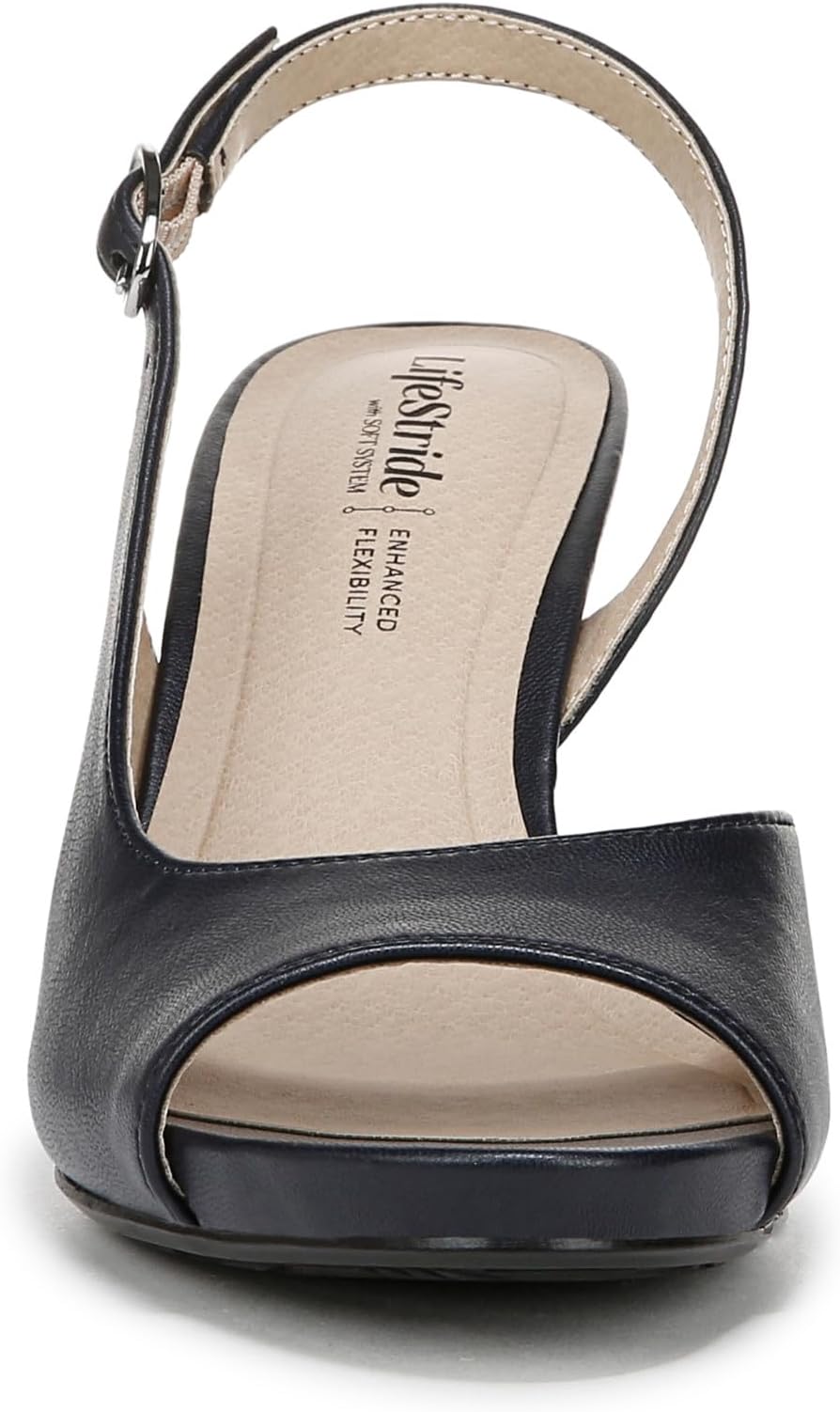 LifeStride womens Teller 2 Slingback Peep Toe PumpsHeeled Sandal