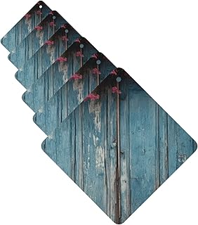 Vintage Blue Wood Car Air Fresheners 6 Pcs Square Hanging Car Air Freshener Fragrance Scented Cards Auto Mirror Pendant Aromatherapy Tablets For Car Home Office Closet Bathroom