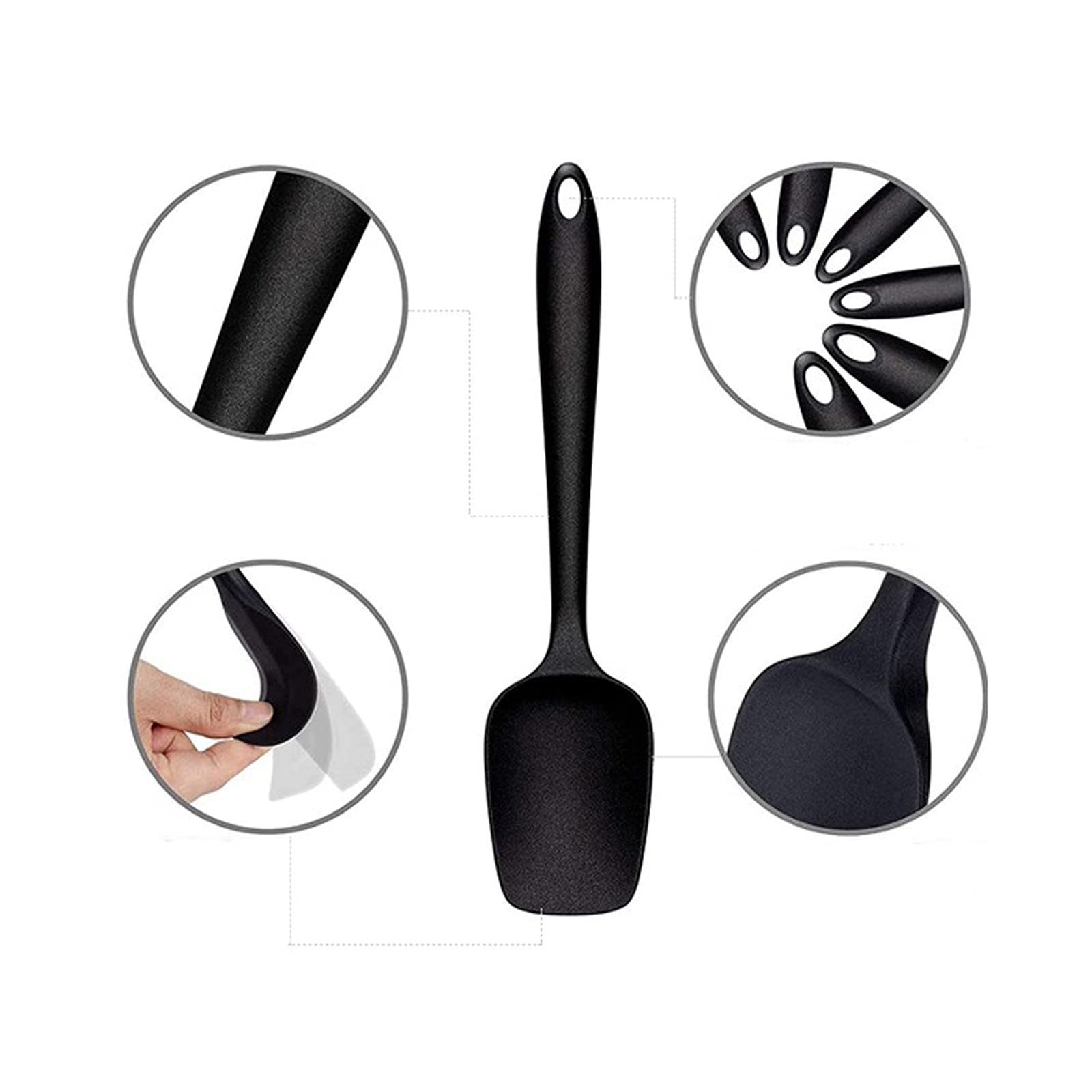 caihuashopping Teigschaber Silikon-Backen-Spatel-Set wärmebeständiger Kuchen Dekorieren Puderspatel Küchenspatulas zum Kochen, Backen und Mischen Spatel (Color : 9 Pieces)