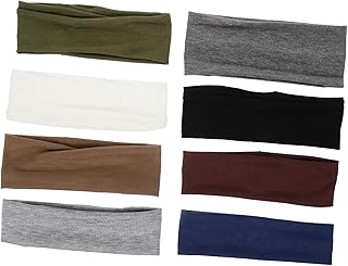 عصابات رأس رياضية لليوغا للنساء مكونة من 8 قطع من فوميز، عصابات رأس للتعرق للشعر والجري والتمارين الرياضية، عصابات رأس للنساء