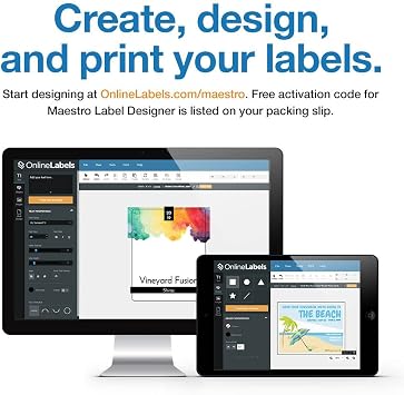 Pastel Blue Sticker Paper, 100 Sheets, 8.5 x 11 Full Sheet Label, Inkjet or Laser Printer, Online Labels