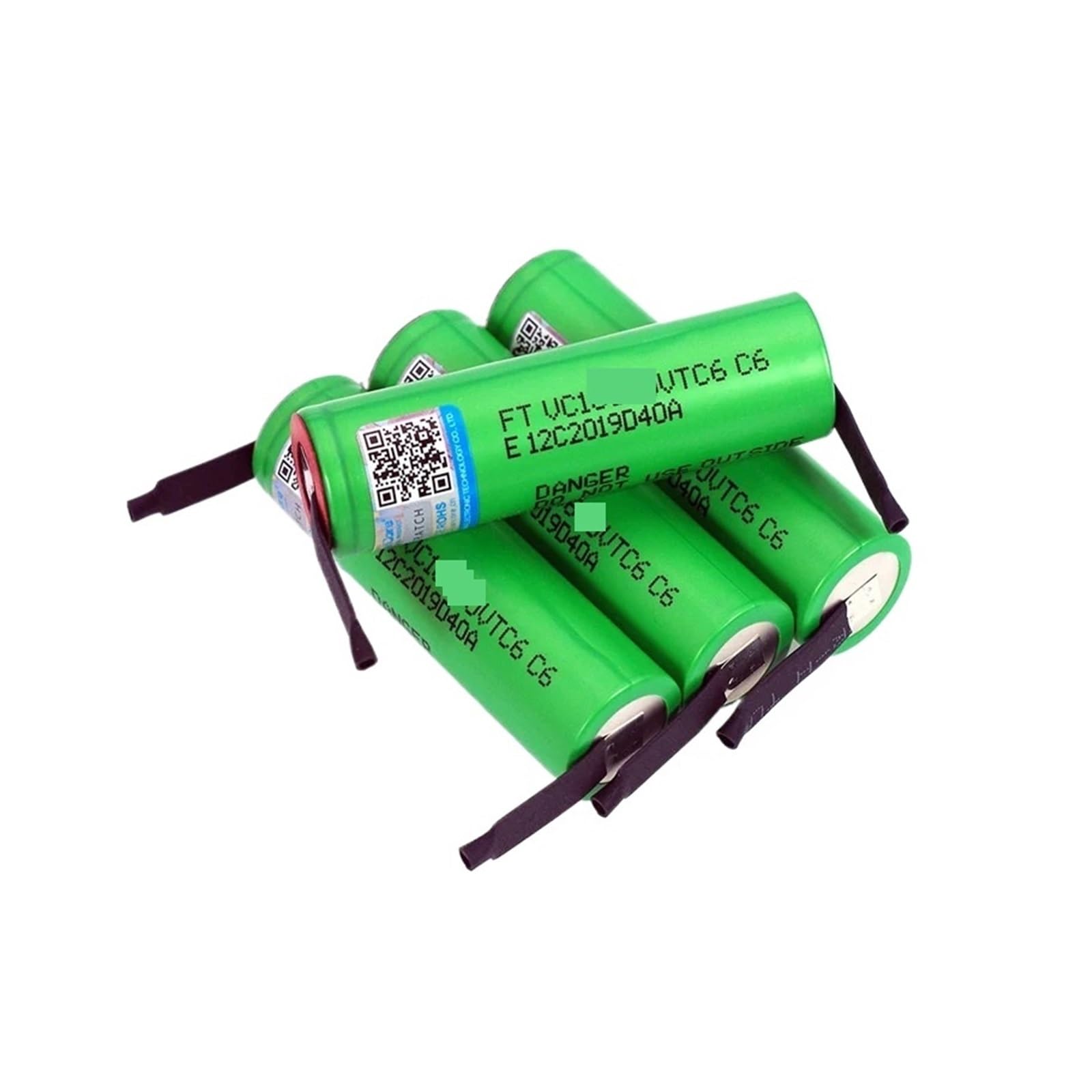 Batería Recargable de 3,7 V, 3000 MAh, Descarga de 30 A, Compatible con VTC6 + Hojas de níquel DIY baterías(6 PCS Battery)