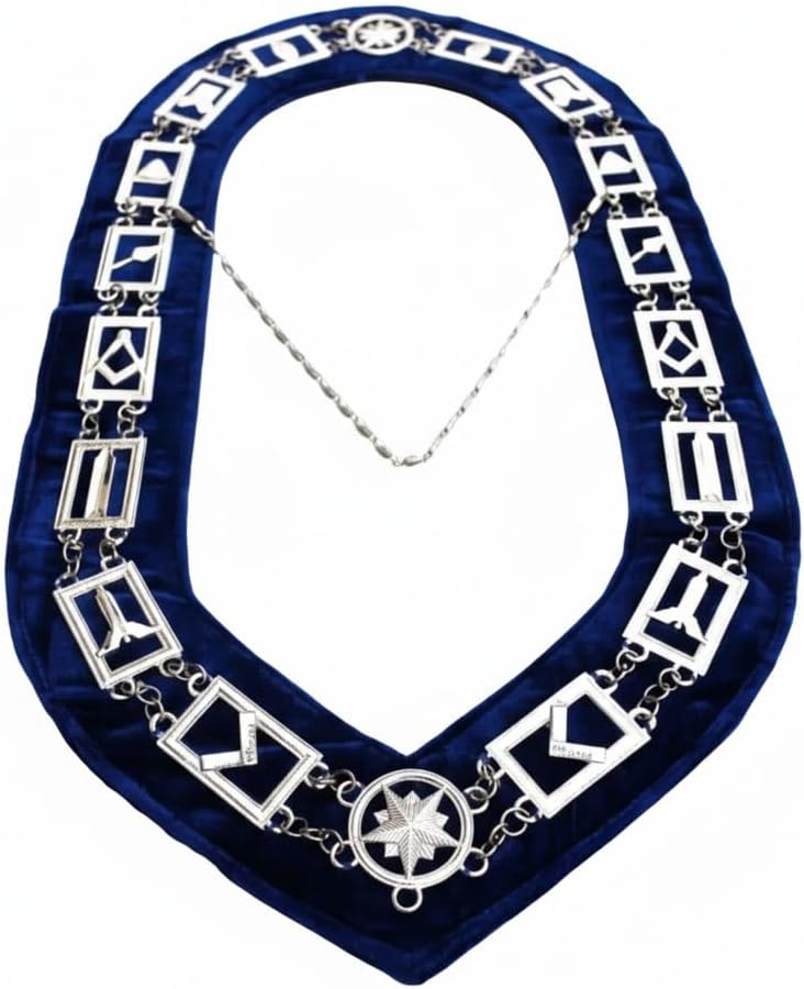 Masonic Blue Lodge Officer Aprons Set Of 12 - Gloves, Chain Collars - Jewels