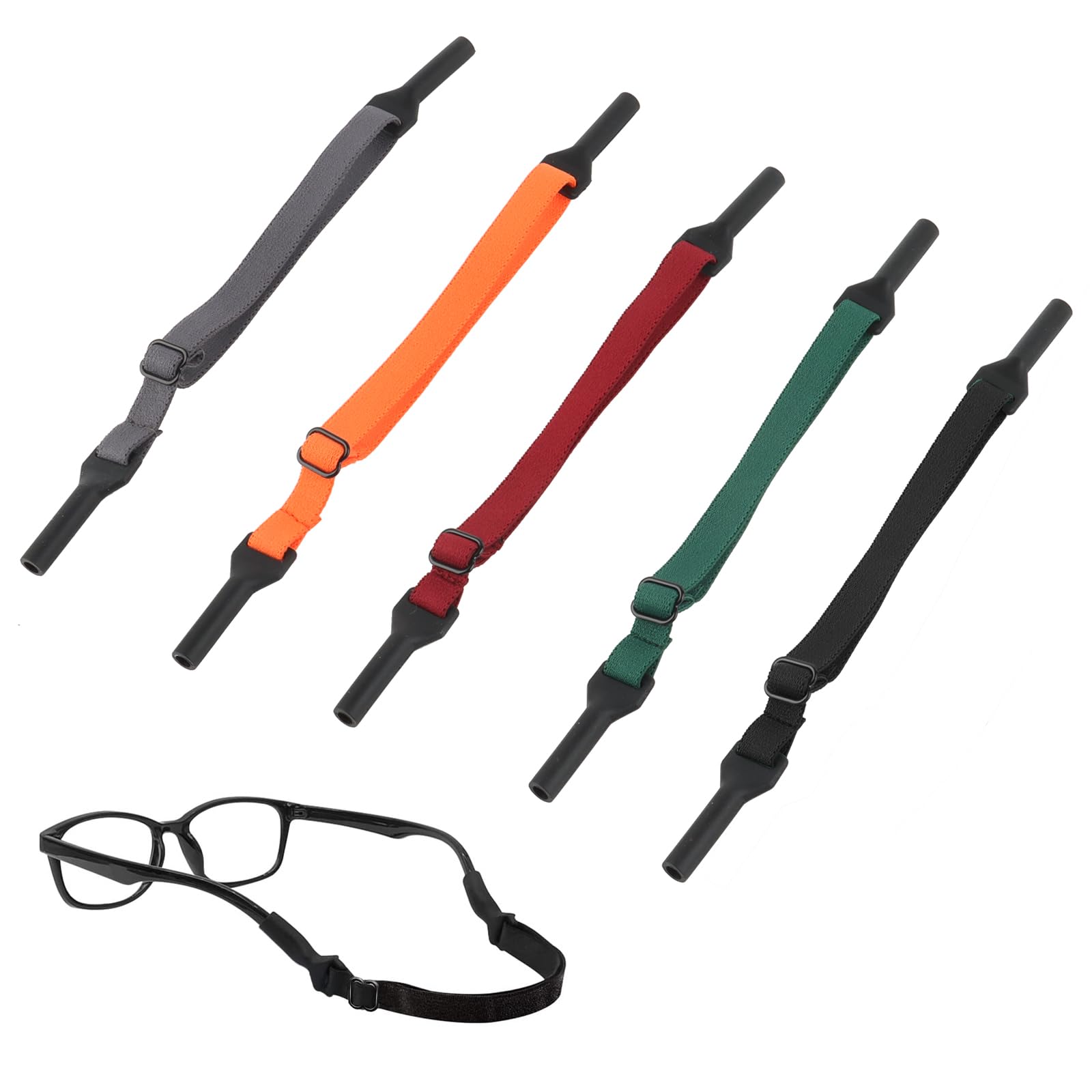 MXTIMWAN Cordón Elástico Ajustable Para Gafas, 5 Piezas Correas Antideslizantes Para Gafas, Correa Elástica de Retención de Gafas, Correa Ajustable Para Gafas, Para Mujer Hombre Niños