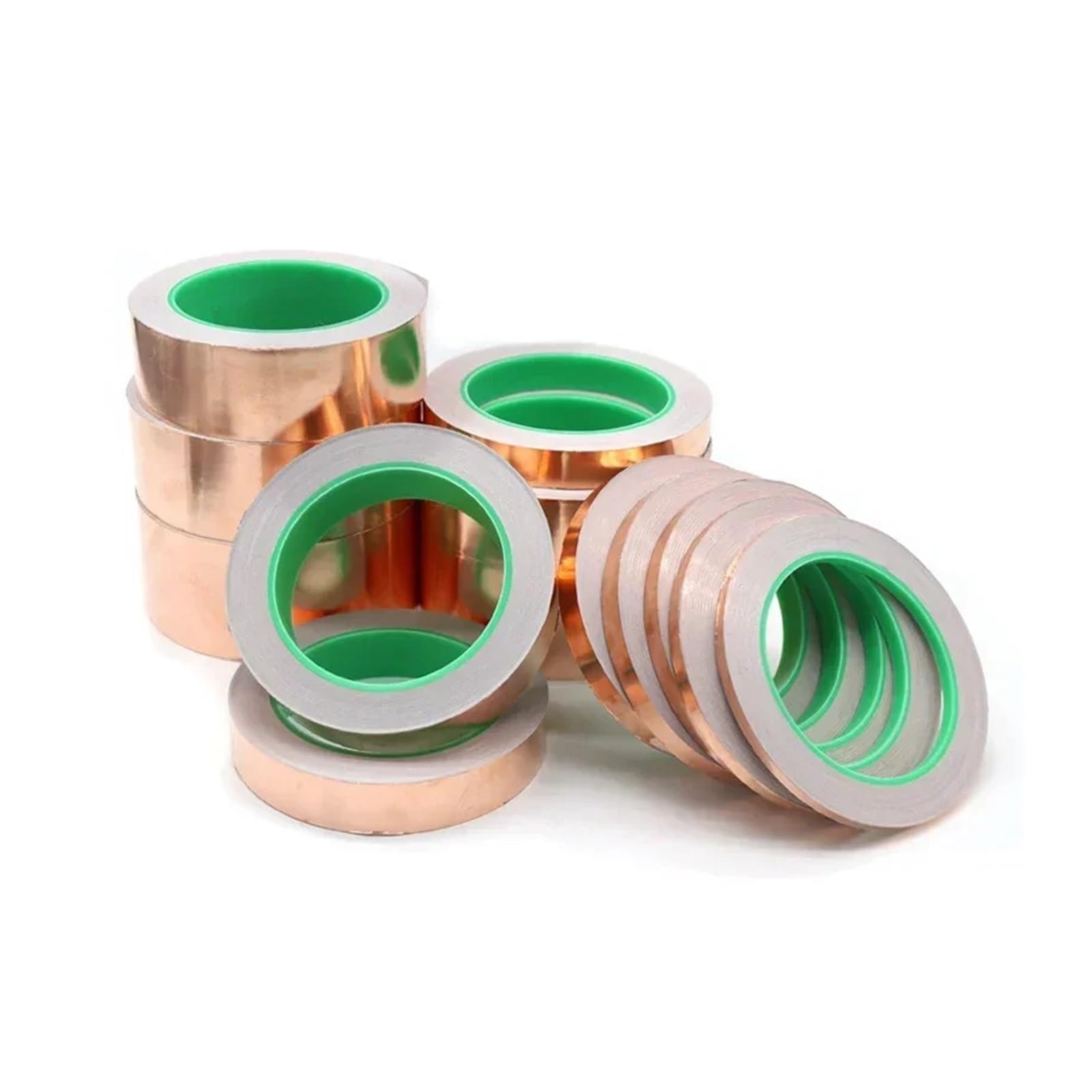 Nastro adesivo conduttivo in lamina di rame, lunghezza 20 metri, larghezza 5-60 mm, schermatura EMI su un solo/doppio lato for manutenzione elettrica ed elettronica(Conductive on boths,20M_45 MM)