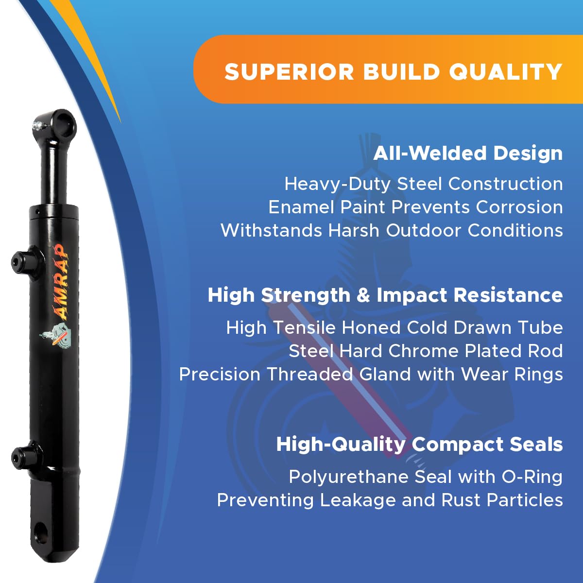 2.5x12 Hydraulic Cylinder - 2.5" Bore 12" Stroke Double Acting Welded Tang Hydraulic Cylinder 3500 PSI Retracted: 21", Extended: 33", SAE#8
