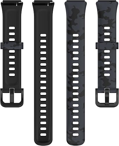 Miniatura 2 de Paquete de 3 bandas de repuesto compatibles con Huawei Band 7 Band TenCloud de silicona suave, correa de muñeca ajustable deportiva para mujeres y