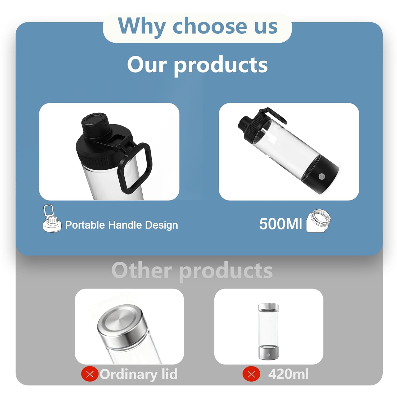 Hydrogen Water Bottle,2026 Upgrade Hydrogen Water Machine-SPE PEM Technology,3-Minute H₂ Production,Remove Ozone/Nitrogen,Portable Water Ionizer for Travel,Home,Office Unisex 500ML Black