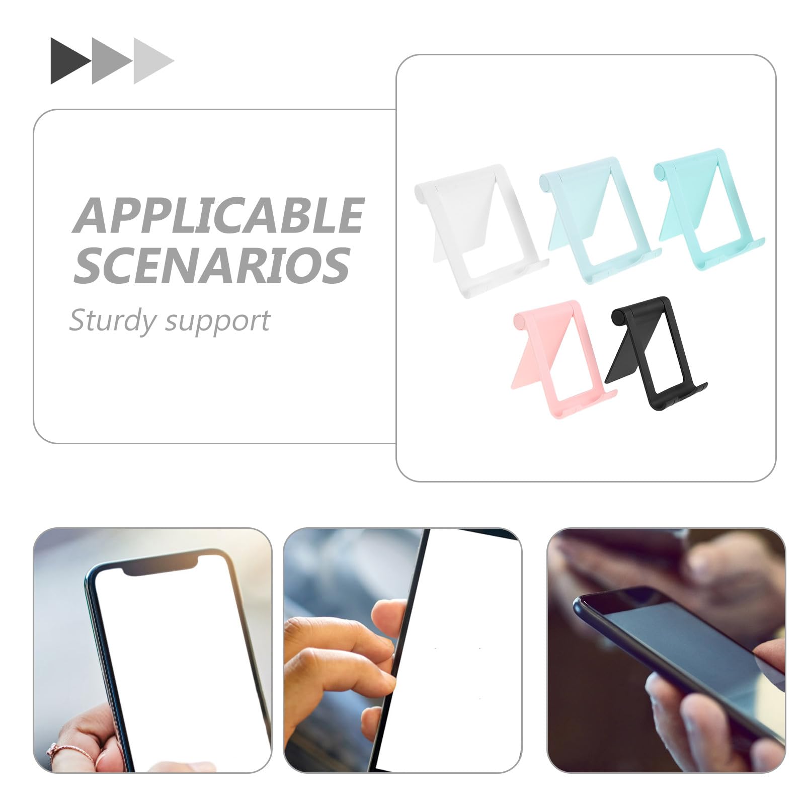 COLLBATH 40 Soportes para teléfono móvil para Escritorio - Soporte Plegable para teléfono móvil - Base Ajustable para Smartphone para el hogar, la Oficina y Viajes